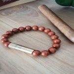 LES FINES LAMES PUNCH BILEKLIK BRASS KIRMIZI JASPER - S - Görsel 4